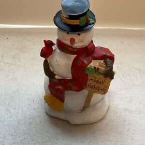 Charming Snowman with Red Scarf and Black Hat